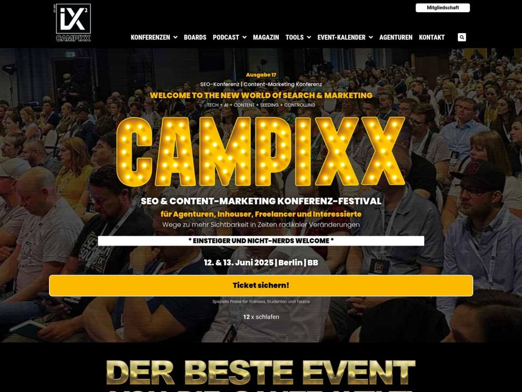 CAMPIXX 2025 - SEO und Marketing Konferenz - Event screenshot