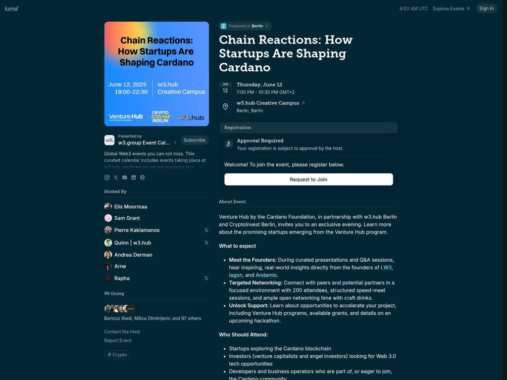 Chain Reactions: How Startups Are Shaping Cardano - Event screenshot