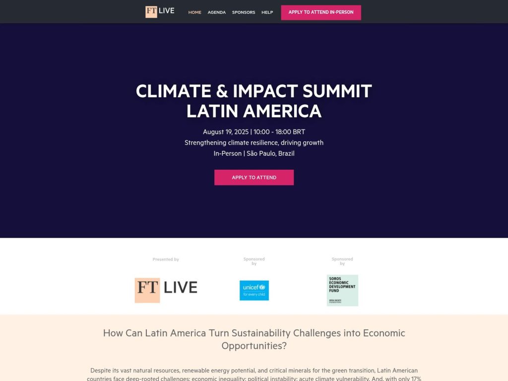 Climate & Impact Summit Latin America 2025 - FT Live image