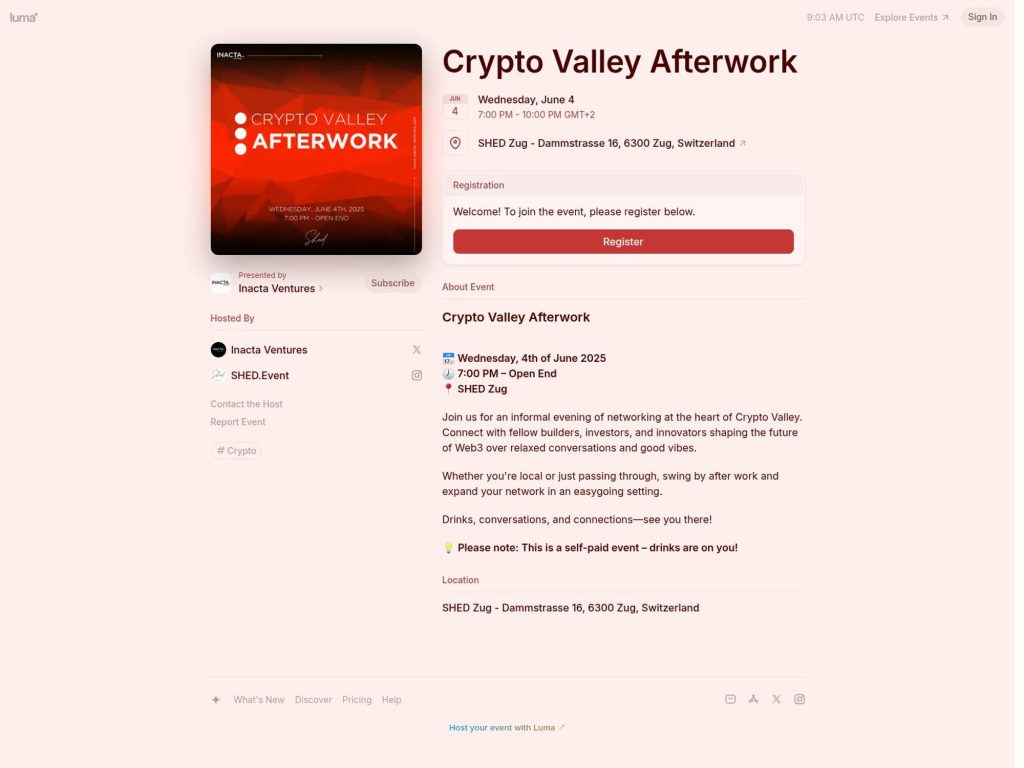 Crypto Valley Afterwork - Event screenshot
