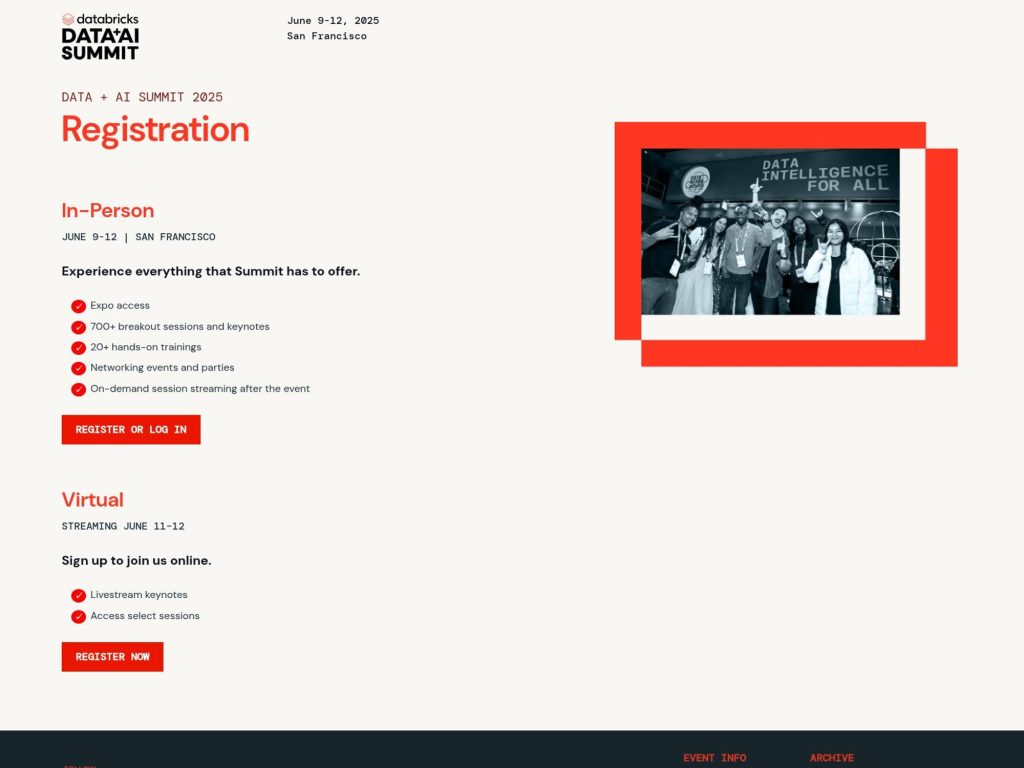 databricks Data + AI Summit 2025 - Event screenshot
