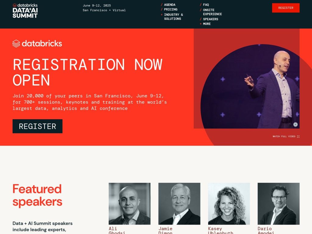 databricks Data + AI Summit - Event screenshot