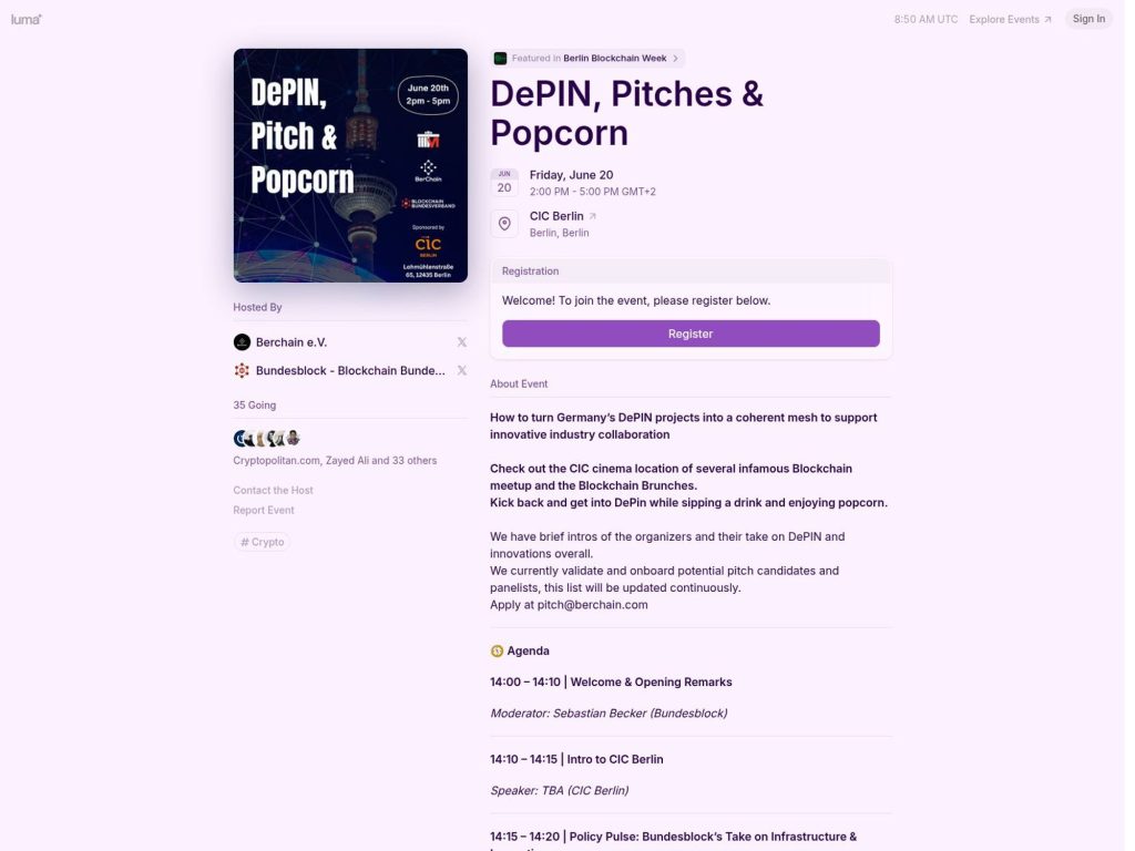 DePIN, Pitches & Popcorn - Event screenshot