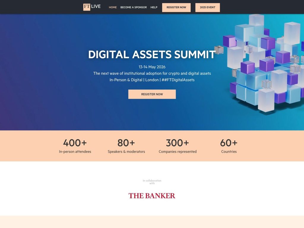 Digital Assets Summit 2026 - FT Live website