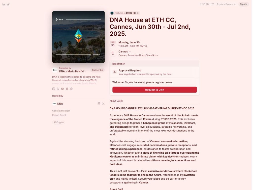 DNA House at ETH CC - Event screenshot