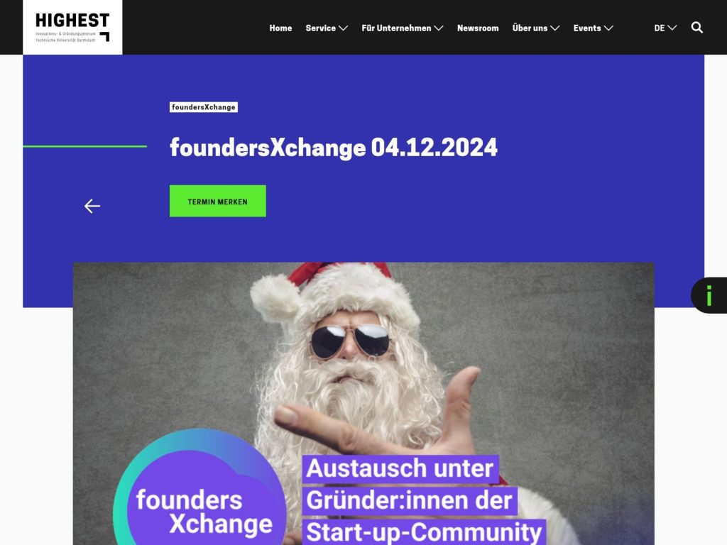foundersXchange Darmstadt - Xmas Edition 2024 - Event screenshot