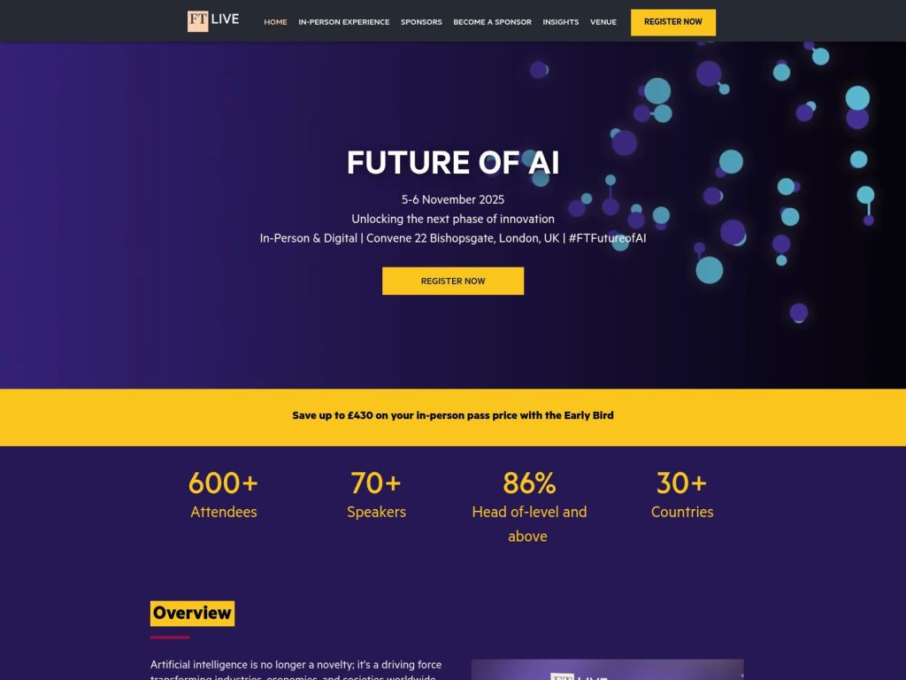 Future of AI 2025 - FT Live - Event screenshot