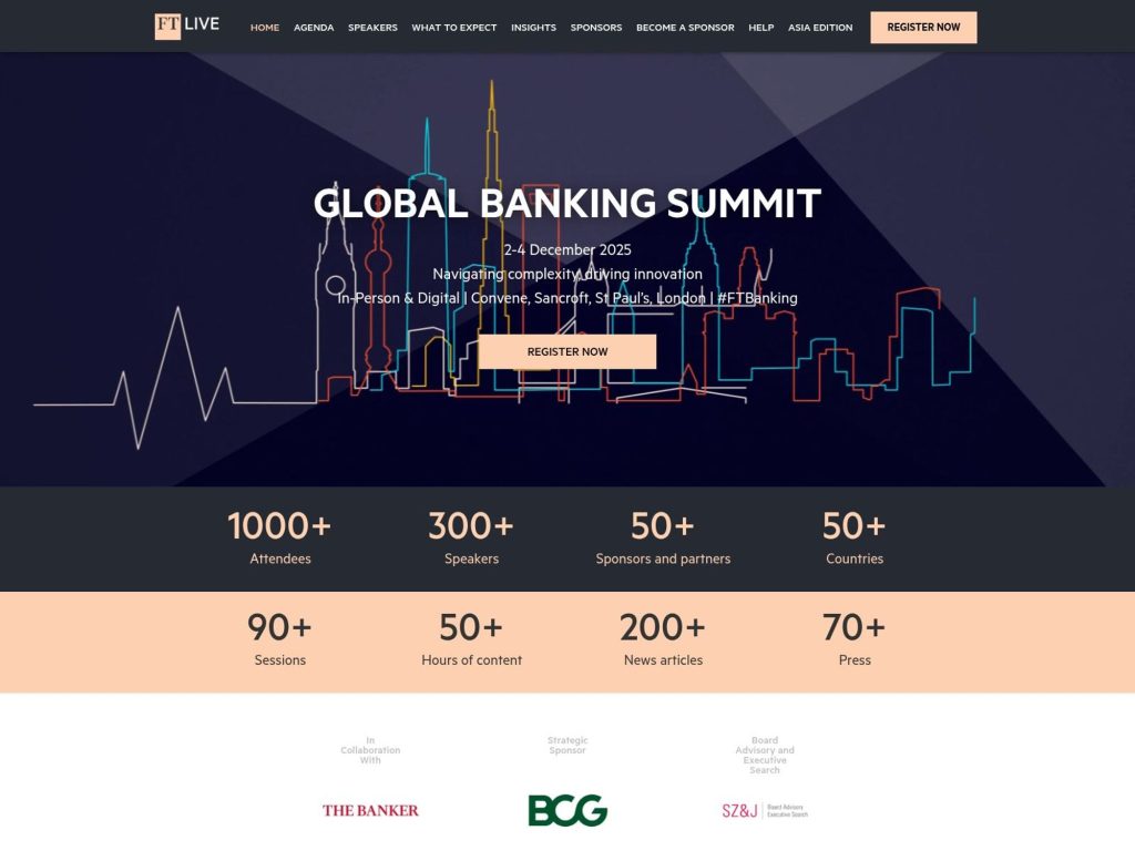 Global Banking Summit 2025 - FT Live - Event screenshot