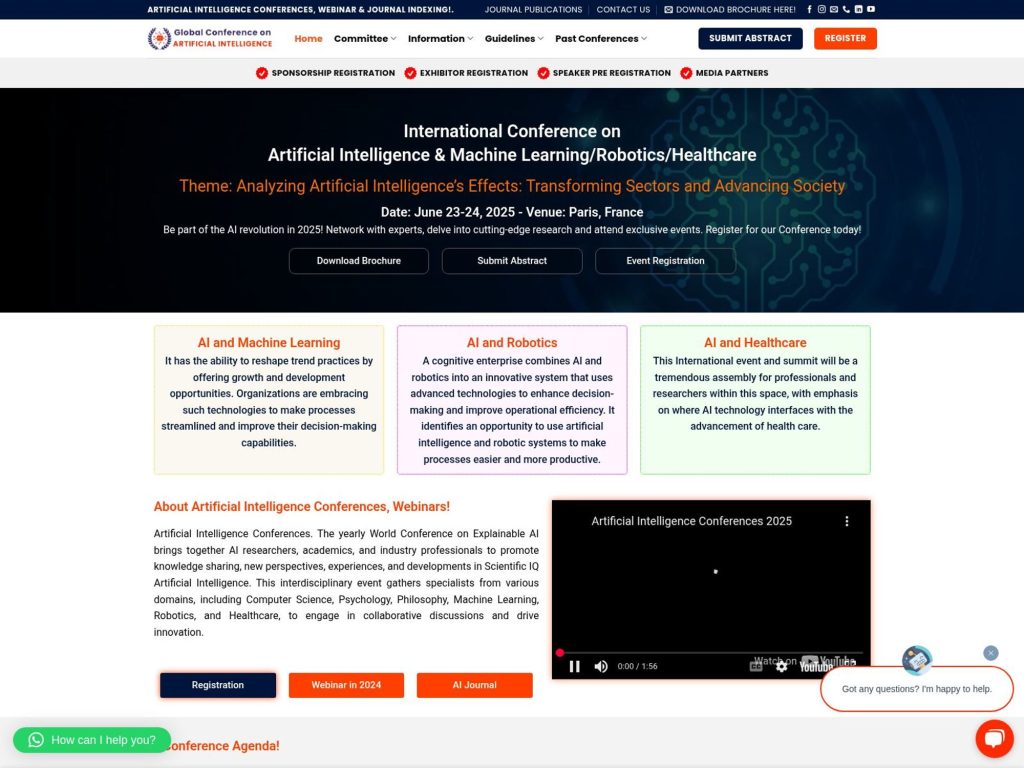 International Conference on Artificial Intelligence & Machine Learning/Robotics/Healthcare - Event screenshot