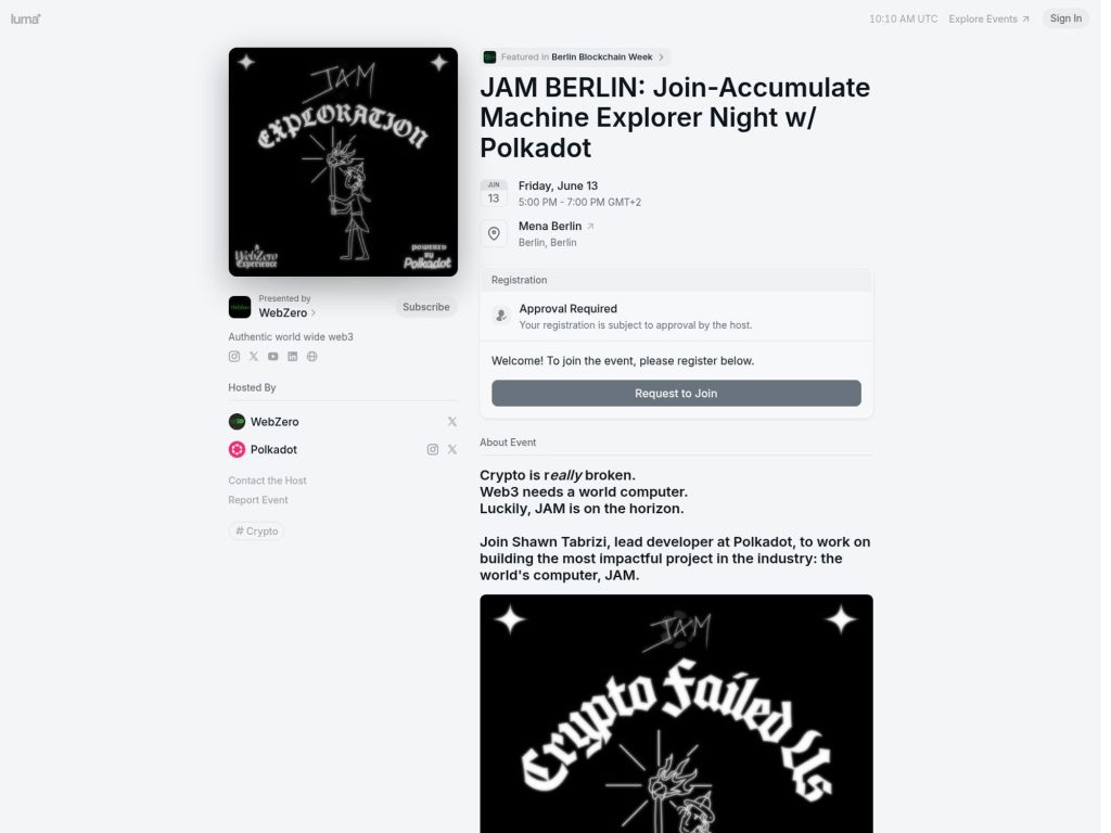 JAM BERLIN: Join-Accumulate Machine Explorer Night w/ Polkadot - Event screenshot