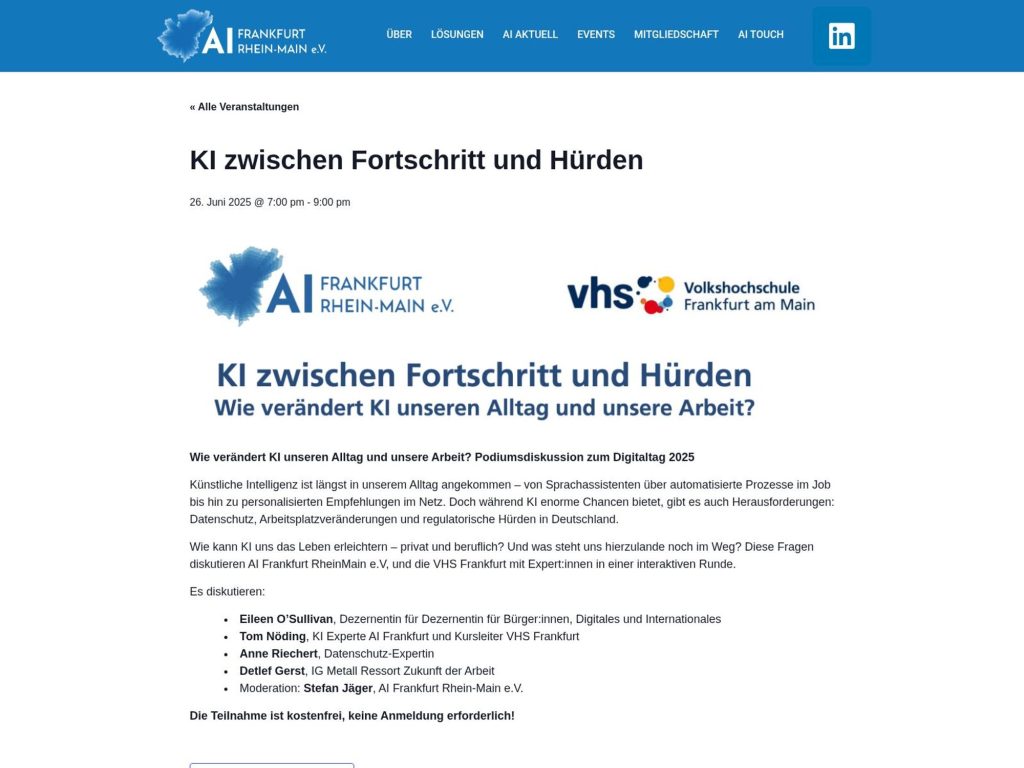 KI zwischen Fortschritt und Hürden - Event screenshot