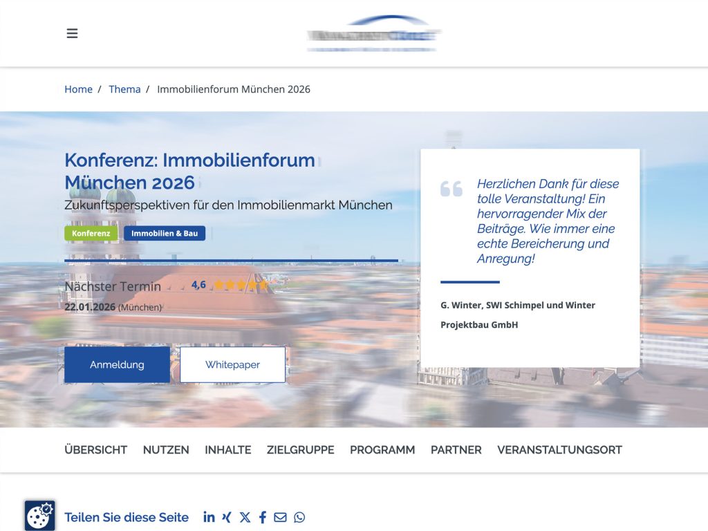 Konferenz: Immobilienforum München 2026 image