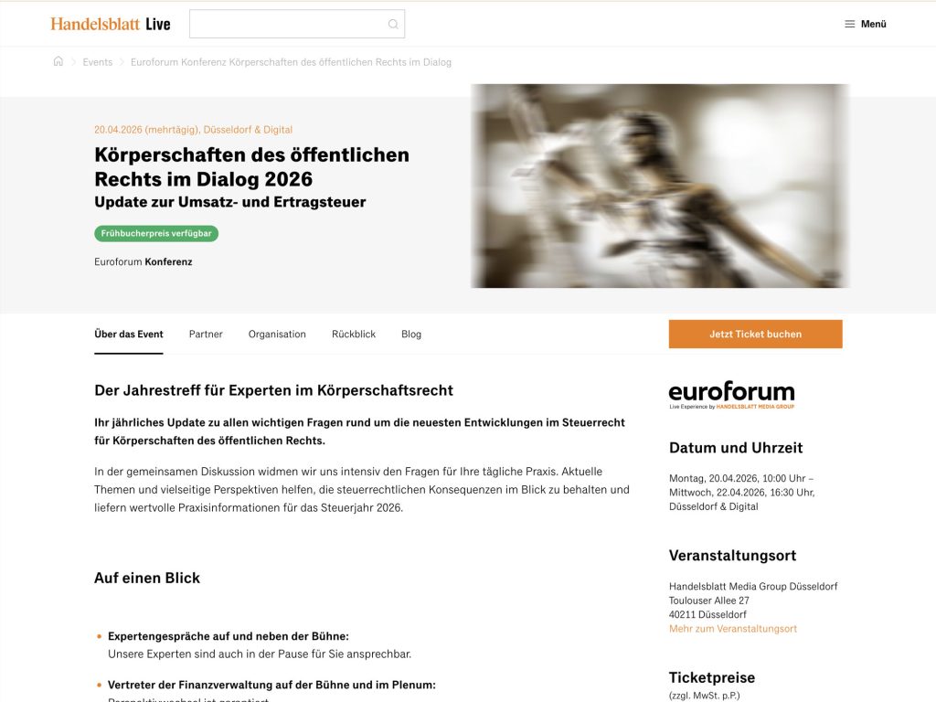 Körperschaften des öffentlichen Rechts im Dialog 2026 - Euroforum Konferenz image