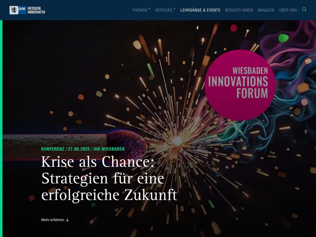 Krise als Chance: Strategien für eine erfolgreiche Zukunft (Wiesbadener Innovationsforum) - Event screenshot