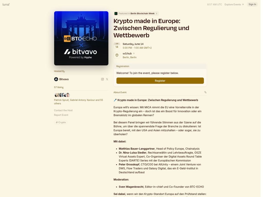 Krypto made in Europe: Zwischen Regulierung und Wettbewerb - Event screenshot