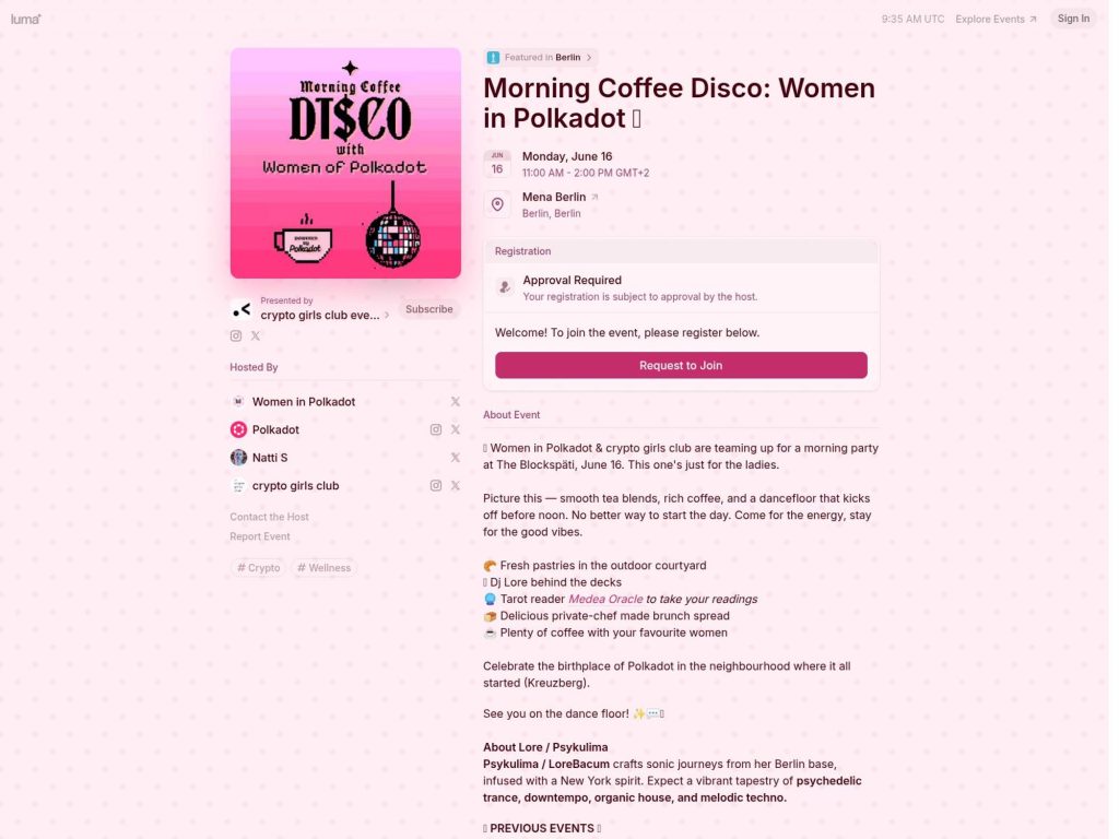 Morning Coffee Disco: Women in Polkadot 🪩 - Event screenshot