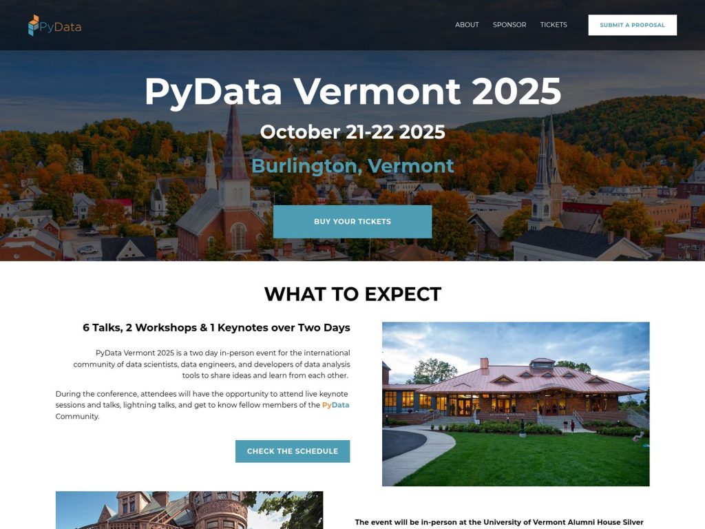 PyData Vermont 2025 - Event screenshot