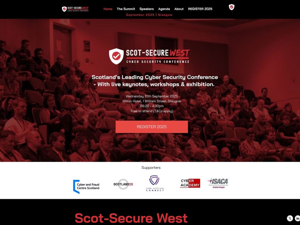 Scot-Secure West Summit 2025 - Event screenshot