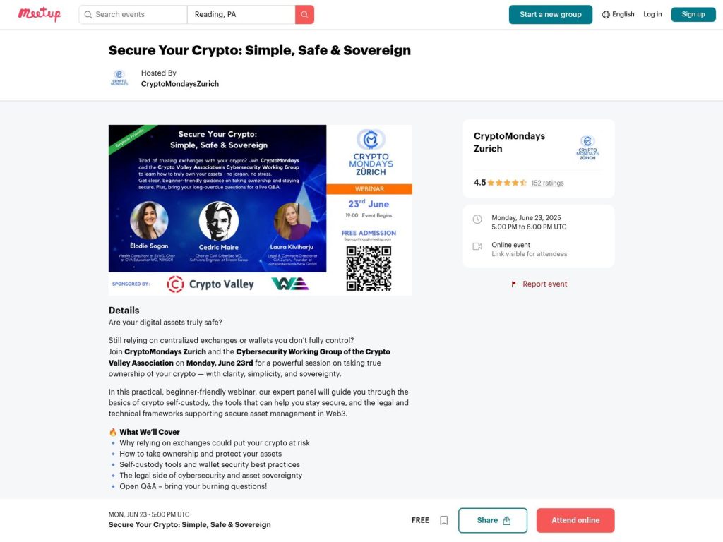 Secure Your Crypto: Simple, Safe & Sovereign - Event screenshot