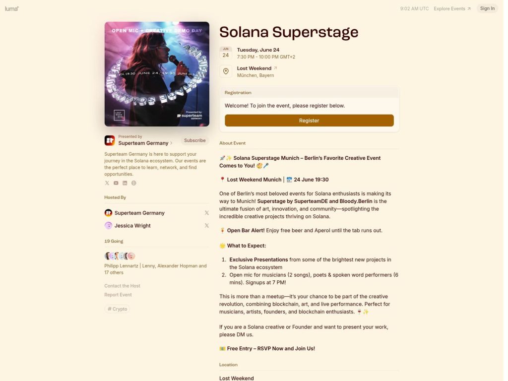 Solana Superstage - Event screenshot