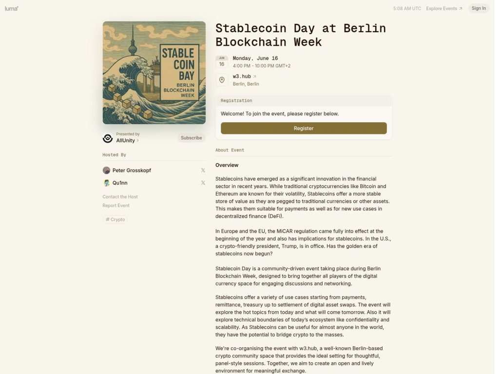 Stablecoin Day at Berlin Blockchain Week - Event screenshot