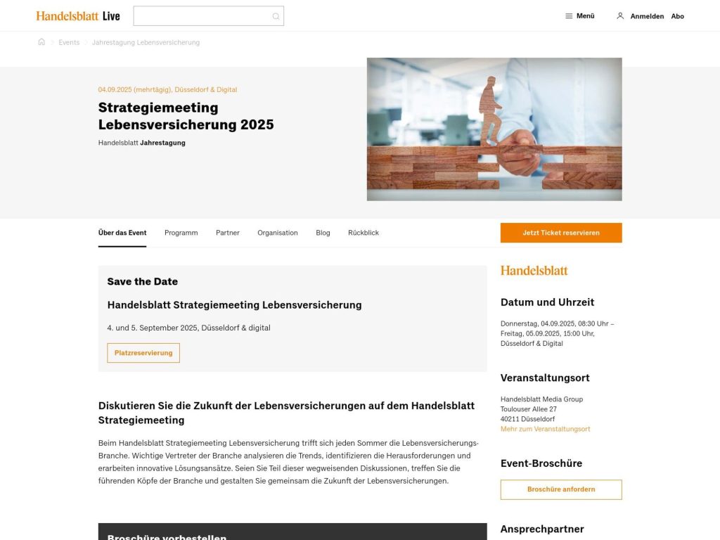 Strategiemeeting Lebensversicherung 2025 - Handelsblatt Jahrestagung image
