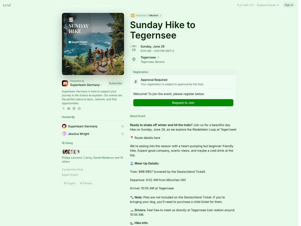 Sunday Hike to Tegernsee - Event screenshot