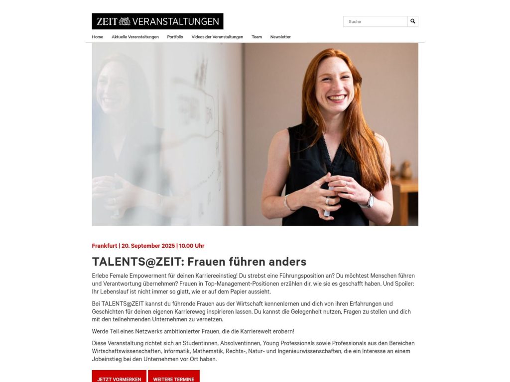 TALENTS@ZEIT: Frauen führen anders - Event screenshot