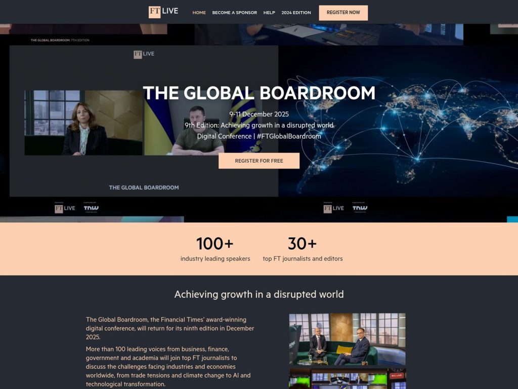 The Global Boardroom - FT Live - Event screenshot