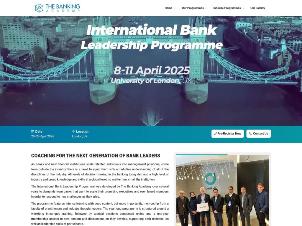 The International Bank Leadership Programme website
