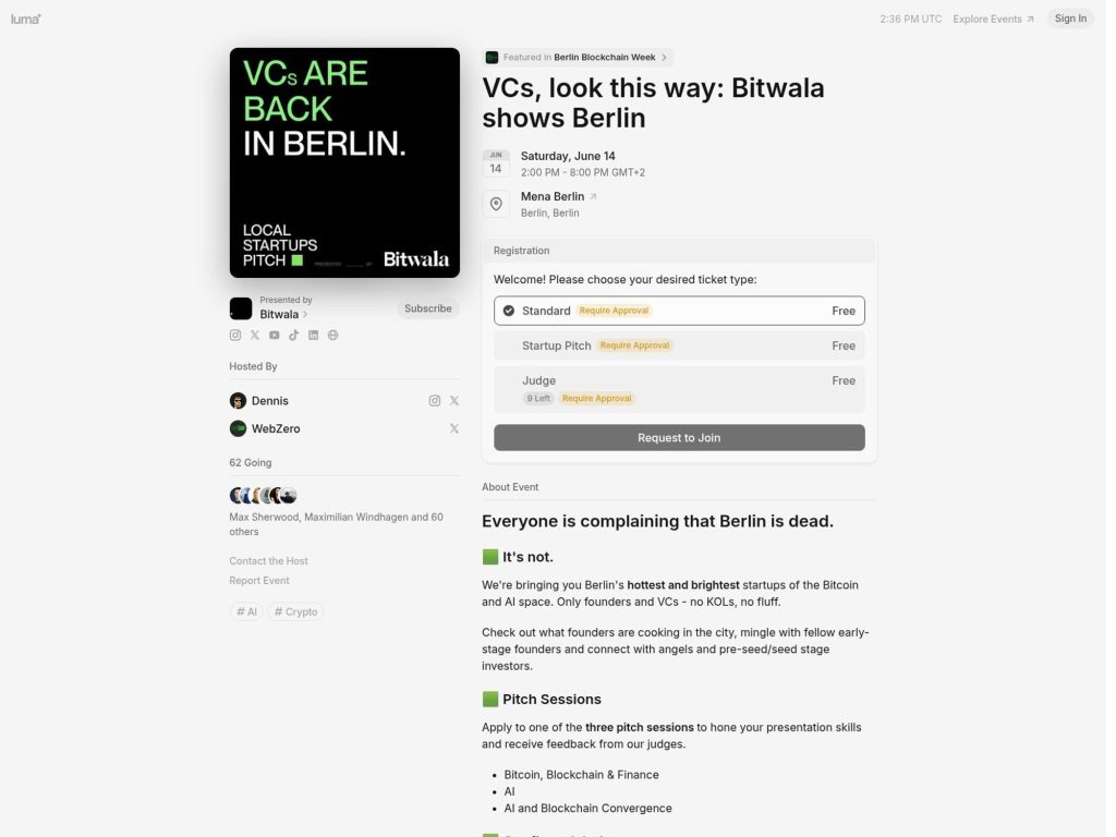 VCs, look this way: Bitwala shows Berlin - Event screenshot