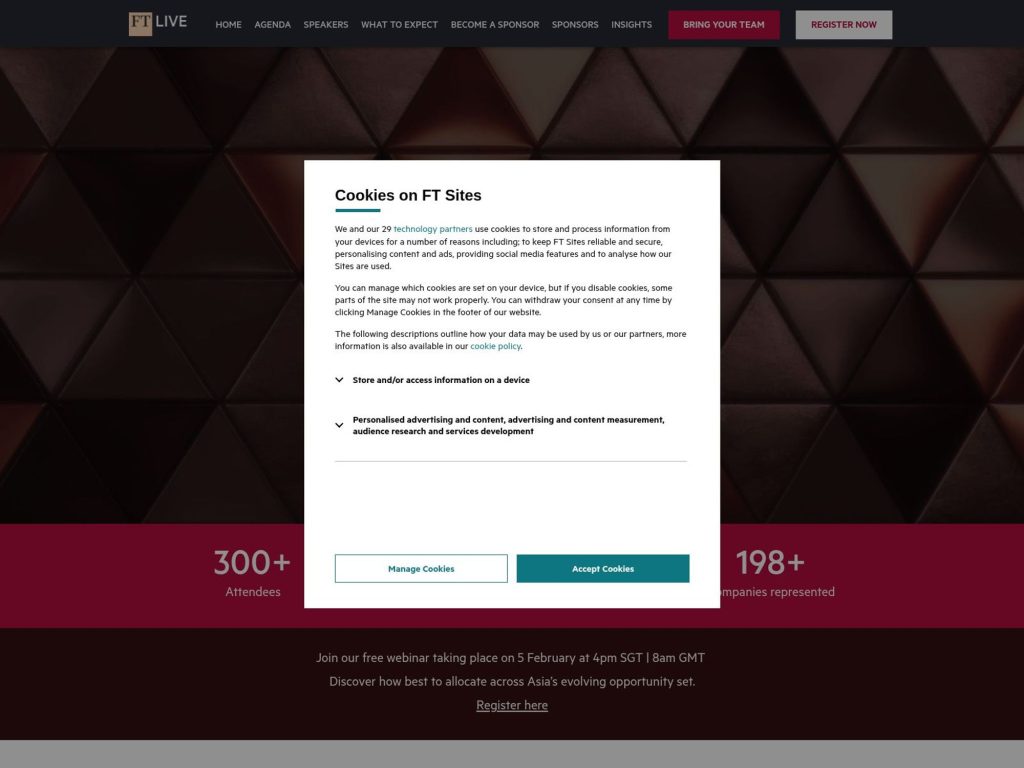 Wealth Management Summit Asia 2026 - FT Live website