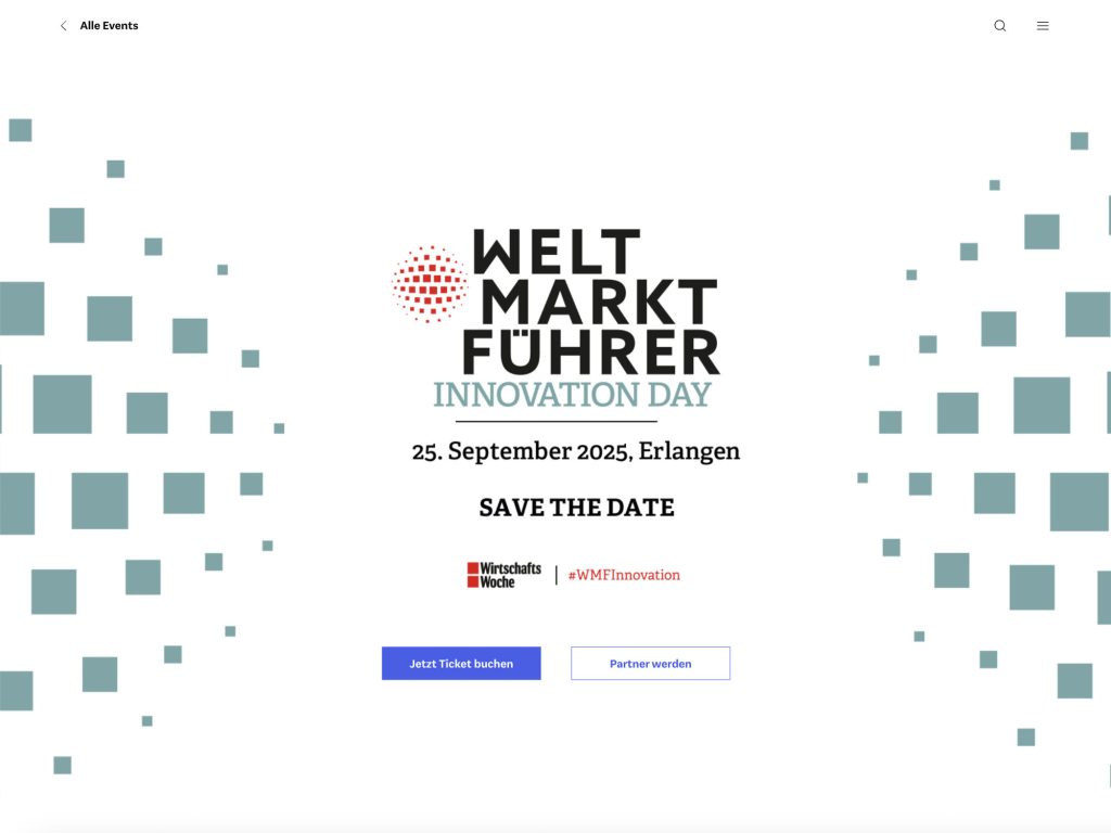 Weltmarktführer Innovation Day 2025 - WirtschaftsWoche Jahrestagung website