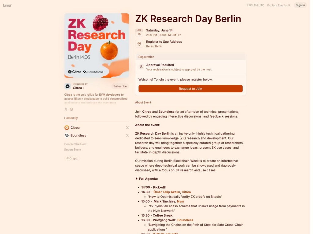 ZK Research Day Berlin - Event screenshot