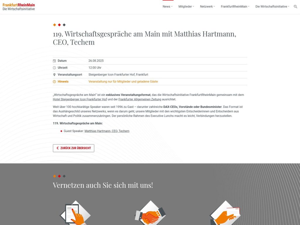 119. Wirtschaftsgespräche am Main - Event screenshot