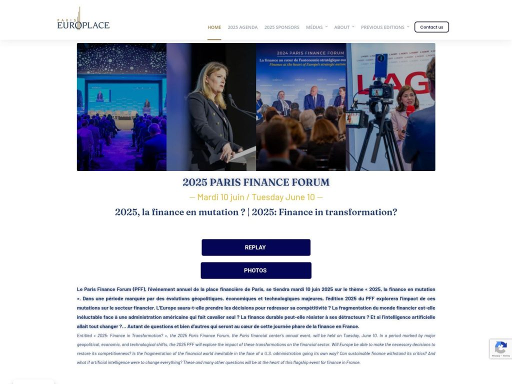 2025 Paris Finance Forum - Event screenshot