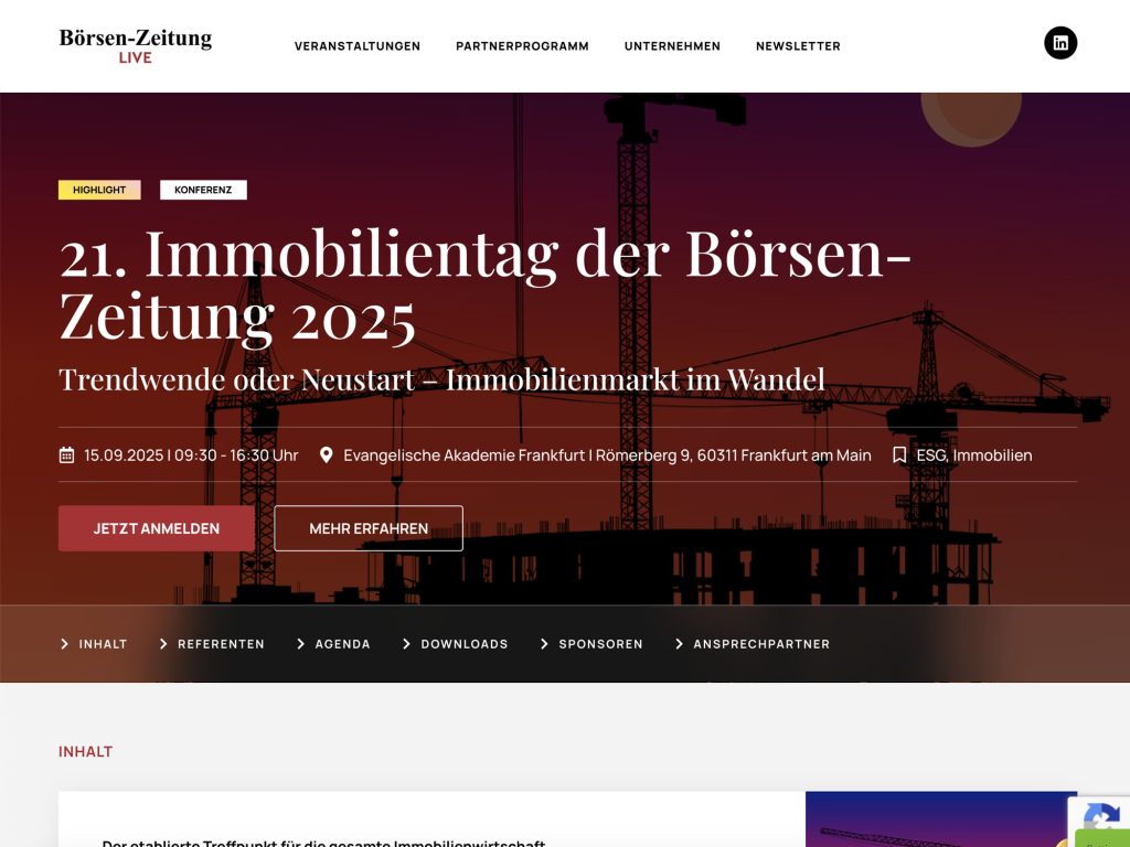 21. Immobilientag der Börsen-Zeitung image