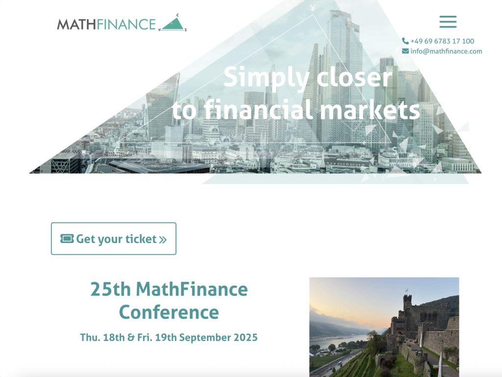 25th MathFinance Conference - Event screenshot