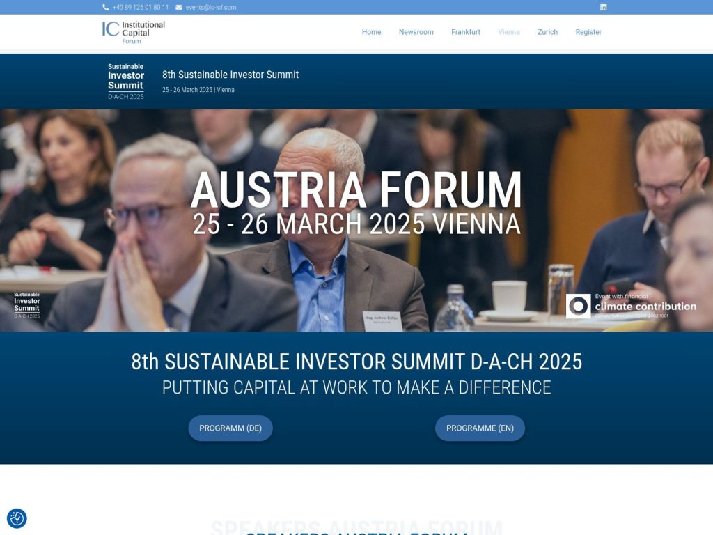 8th Sustainable Investor Summit Vienna - Event screenshot