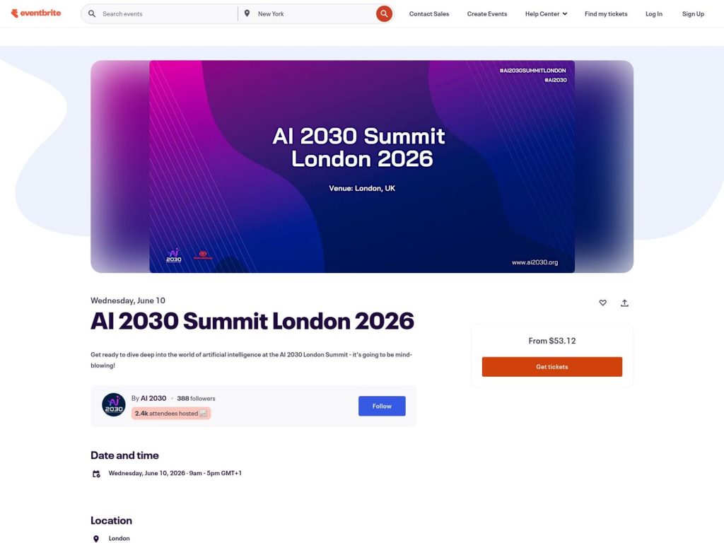 AI 2030 Summit London 2026 image
