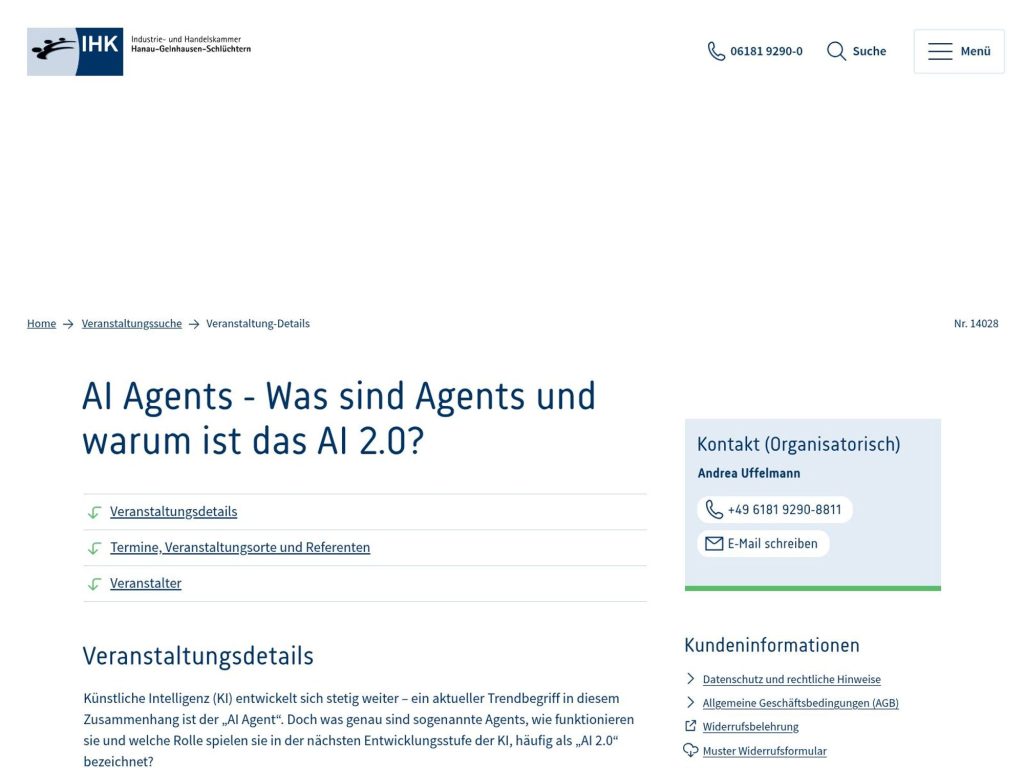 AI Agents - Was sind Agents und warum ist das AI 2.0? - Event screenshot