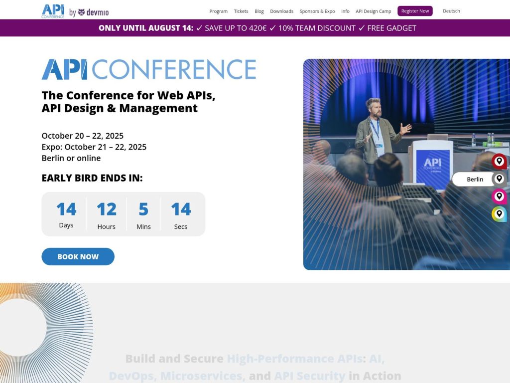 API Conference Berlin 2025 - The Conference for Web APIs, API Design and Management - Event screenshot
