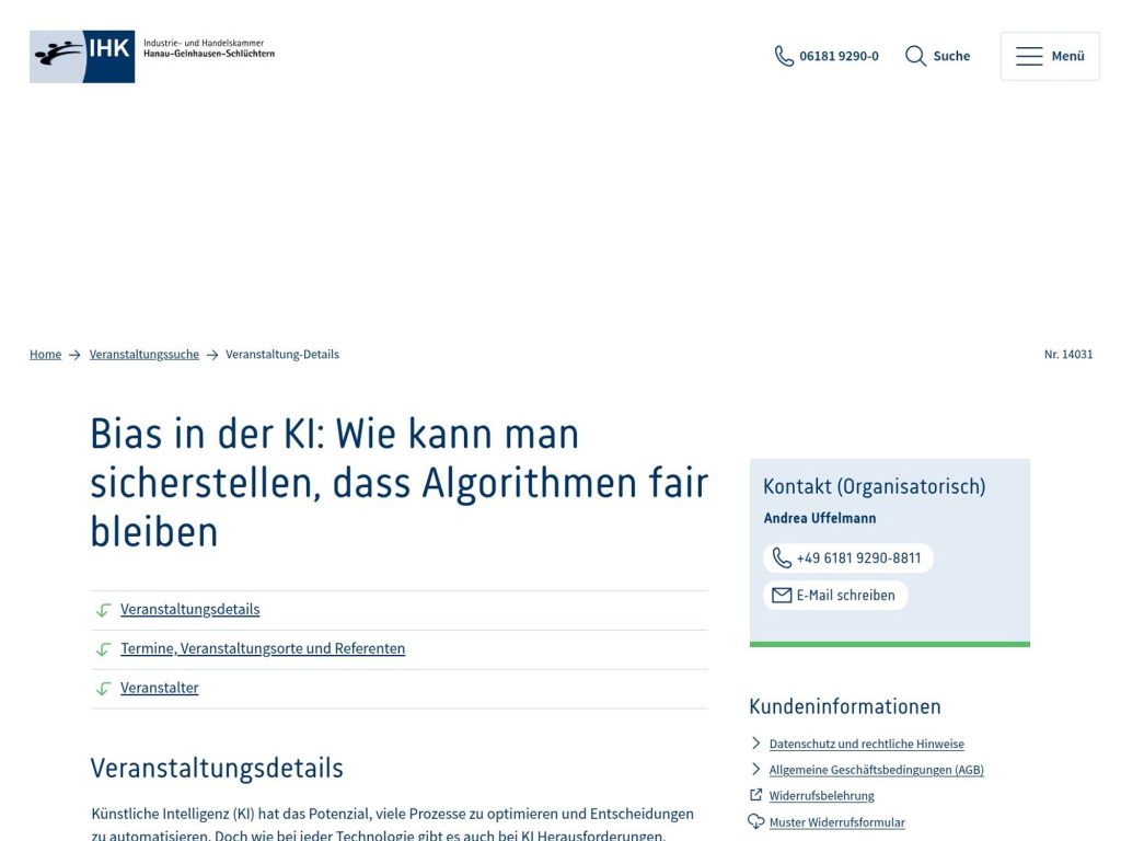 Bias in der KI: Wie kann man sicherstellen, dass Algorithmen fair bleiben - Event screenshot