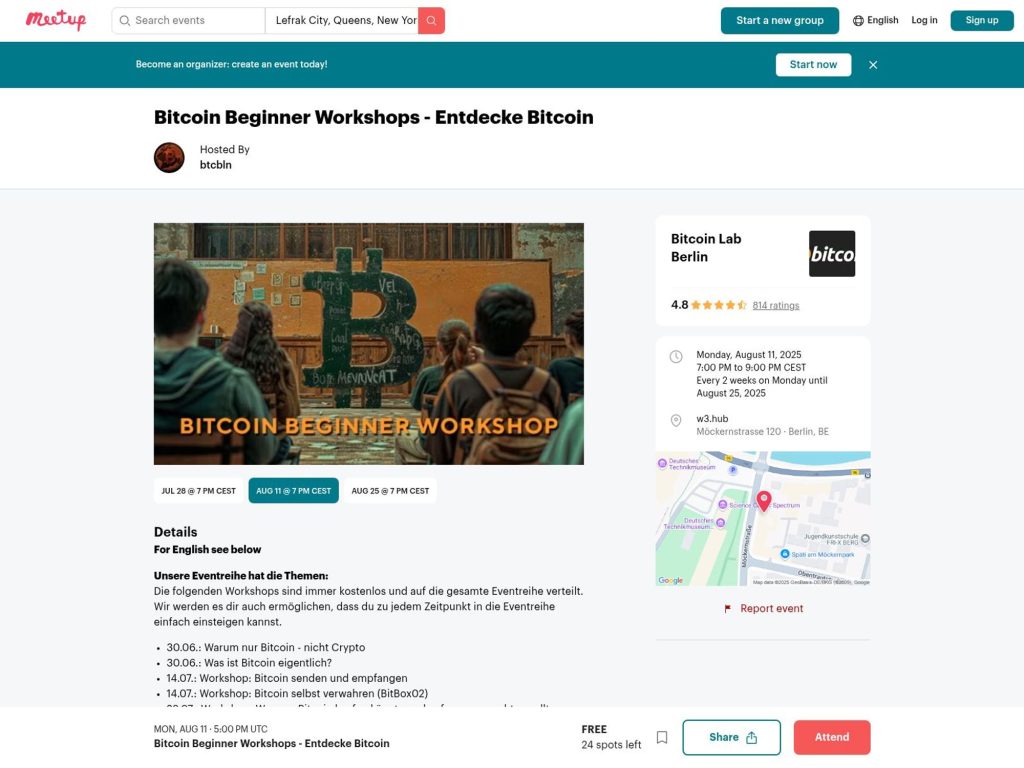 Bitcoin Beginner Workshops - Entdecke Bitcoin - Event screenshot