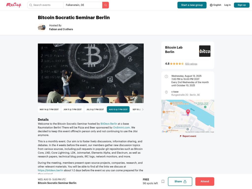 Bitcoin Socratic Seminar Berlin - Event screenshot