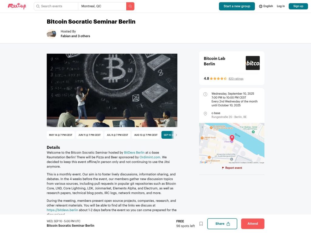 Bitcoin Socratic Seminar Berlin - Event screenshot