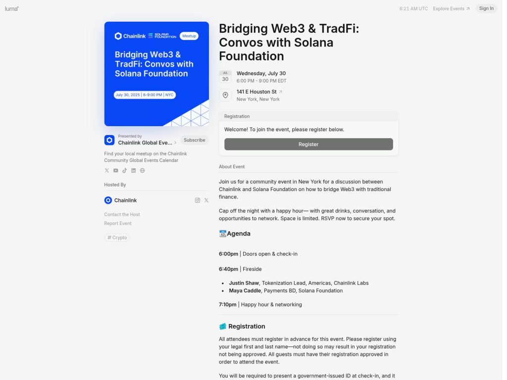 Bridging Web3 & TradFi: Convos with Solana Foundation - NYC July Meetup - Event screenshot