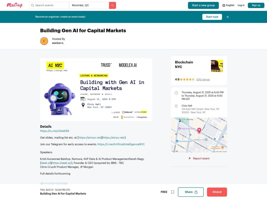 Building Gen AI for Capital Markets - Event screenshot