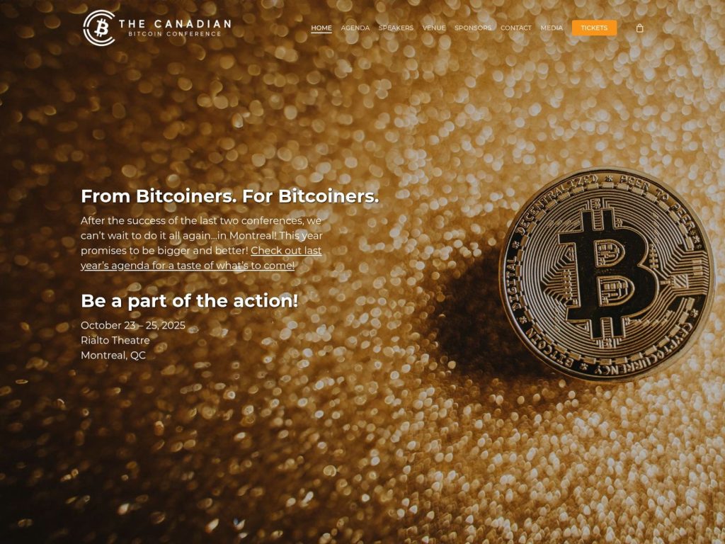 Canadian Bitcoin Conference 2025 - From Bitcoiners. For Bitcoiners. - Event screenshot