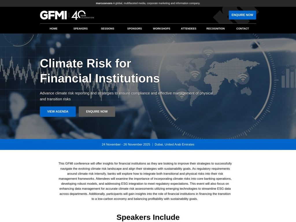 Climate Risk for Financial Institutions - Event screenshot